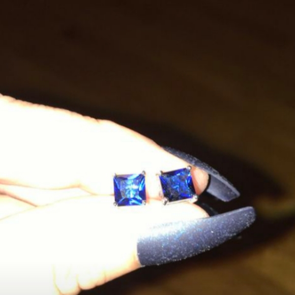 Sapphire earrings women's - Picture 5 of 6